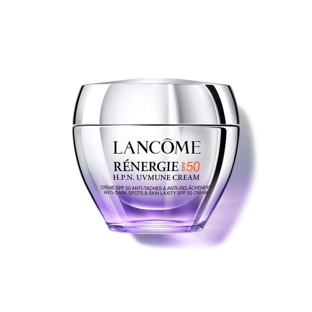 Lancôme Rénergie HPN UVMUNE SPF50 cream jar, sun protection and anti‑aging skincare