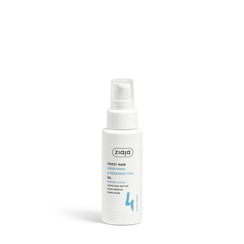 50 ml clear pump bottle of smoothing hair oil with baobab and shea, Unisex