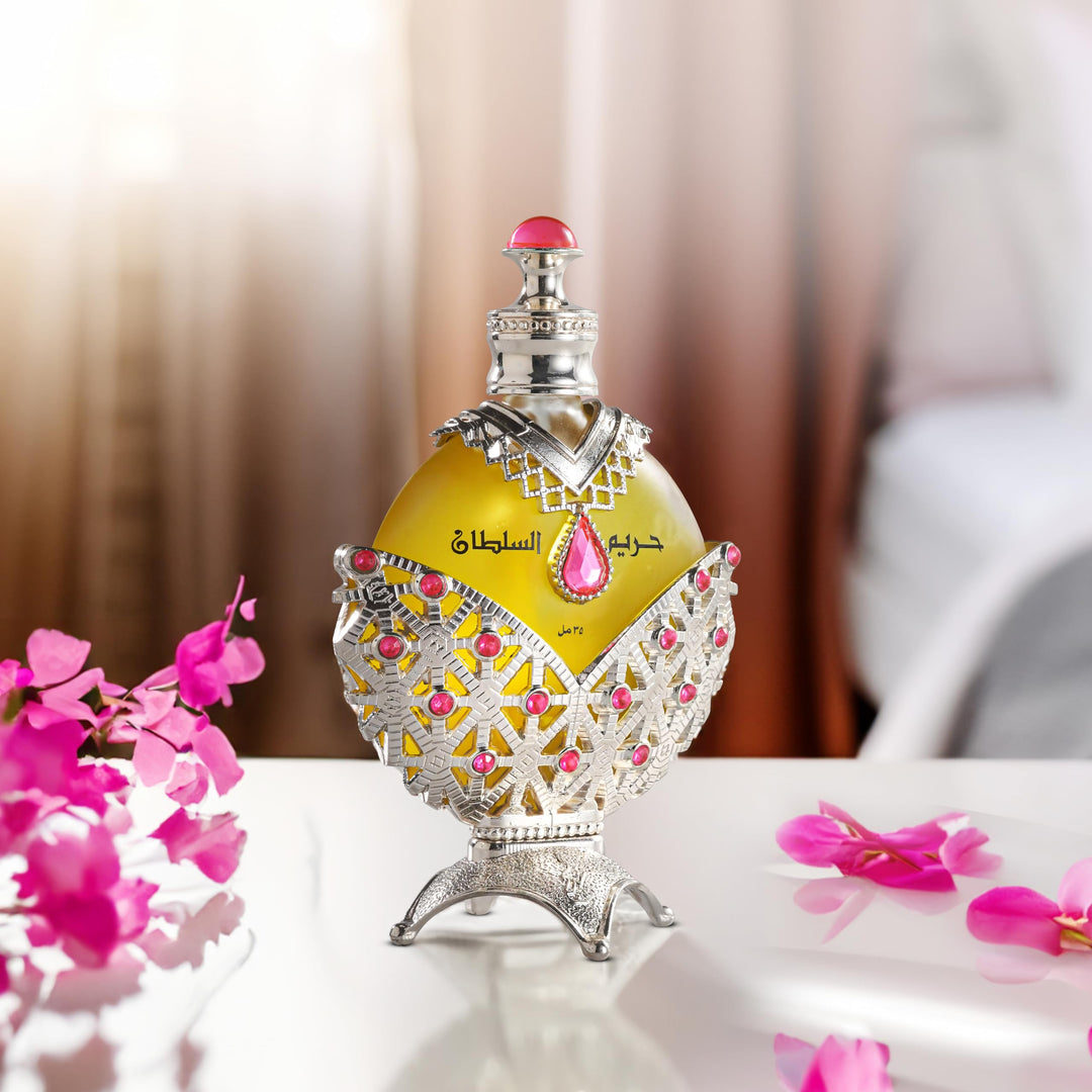 35 ml silver-hued perfume oil bottle, aromatic oriental fragrance for Women