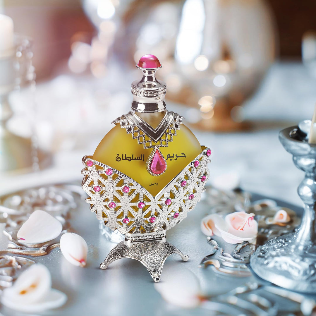 35 ml silver-hued perfume oil bottle, aromatic oriental fragrance for Women