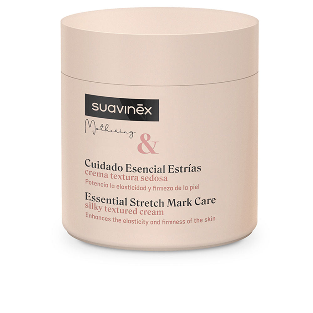 Pot of Suavinex cream surrounded by shea butter and wheat germ oil