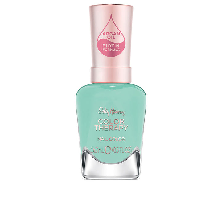 Small mint green nail polish bottle, 14.7 ml, argan oil formula