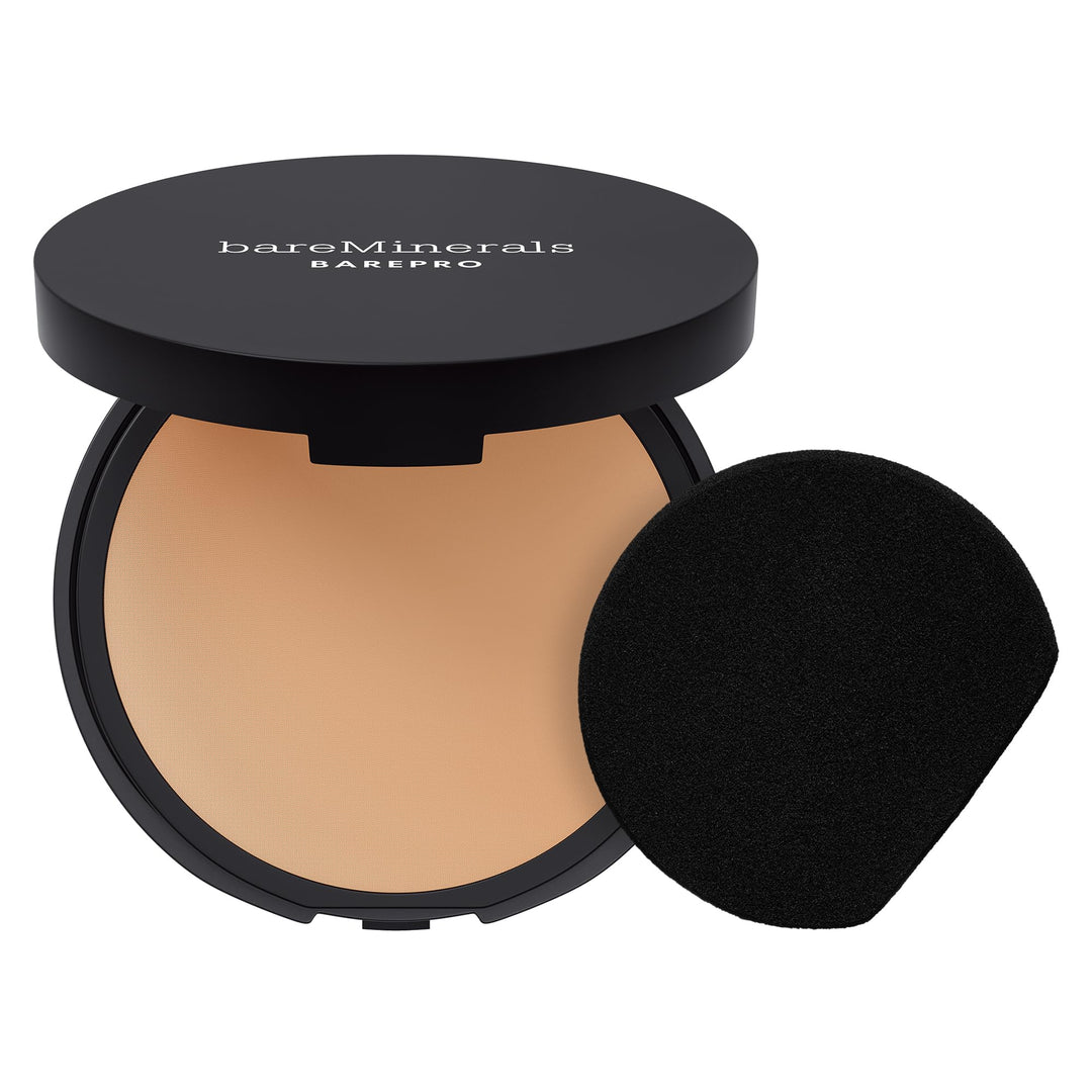 Compact powder foundation in light neutral shade, matte finish, 8 g