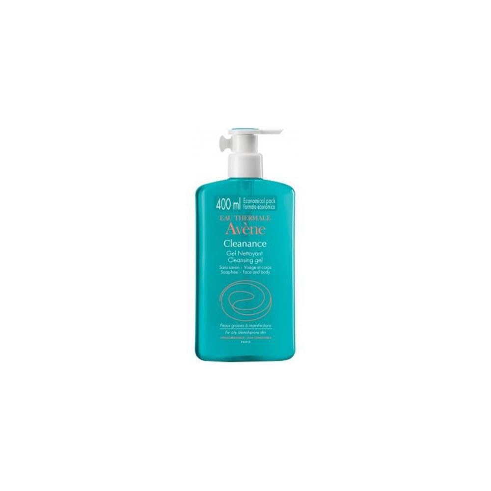 Avène purifying foaming cleansing gel in white tube with minimalist label, soft foam texture visible
