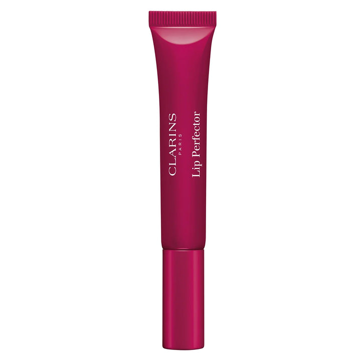 12 ml tube of plum shimmer lip gloss gel, sheer glossy finish