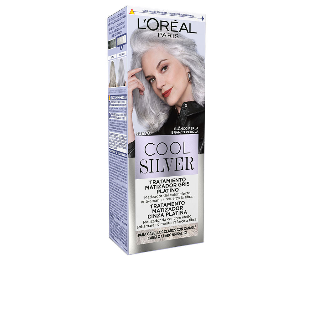 Pearl-white 1‑unit bottle of Cool Silver grey-platinum hair treatment, Unisex