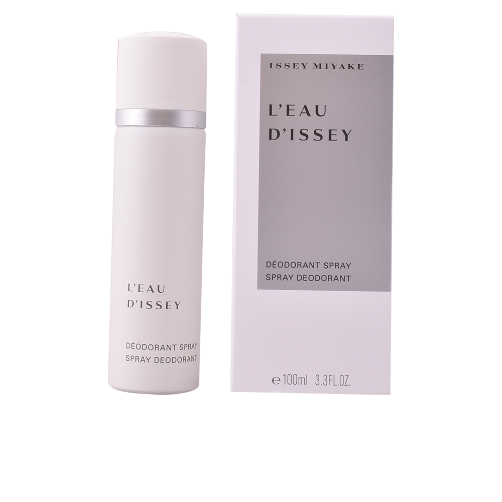 Issey Miyake White minimalist plastic deodorant spray can with spray nozzle and silver band