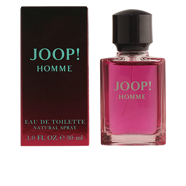 Minimalist rectangular eau de toilette bottle with deep rose liquid, 75 ml spray