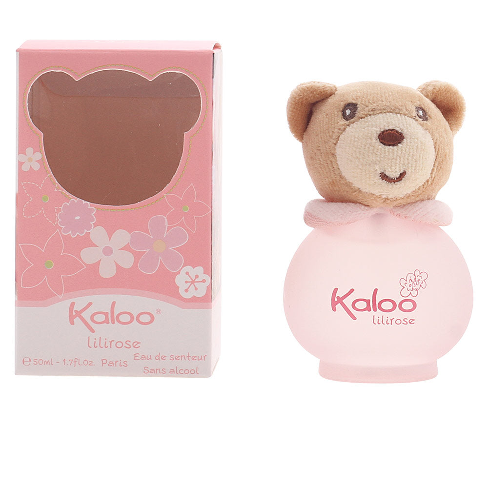 Rounded 50 ml bottle with teddy-cap, fresh floral fragrance notes