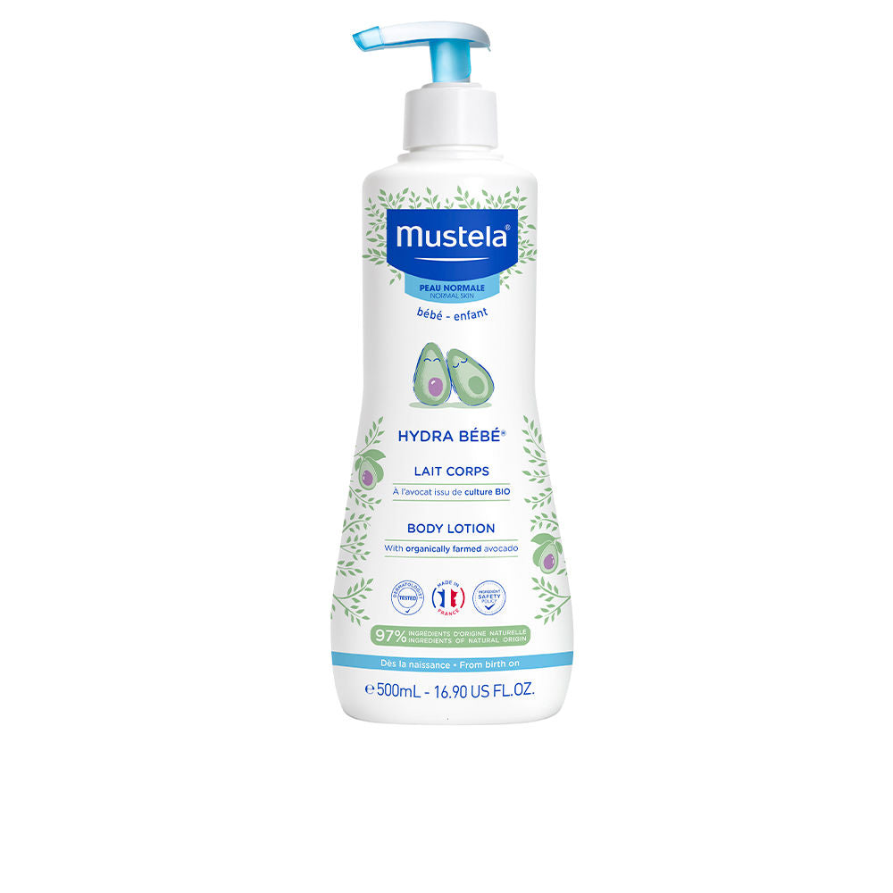 500 ml pump bottle of lightweight avocado baby body milk, Unisex
