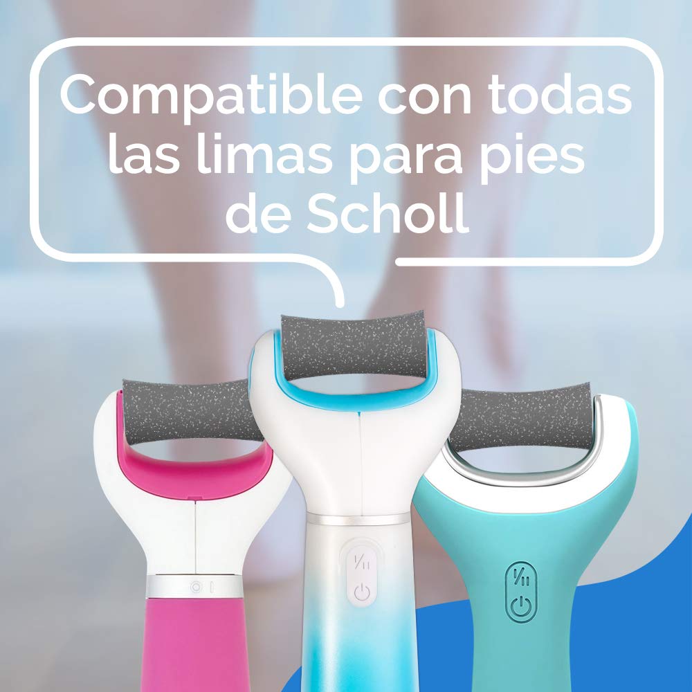 Scholl Gray rectangular replacement roller heads with concave abrasive texture, two pieces with small white side tabs