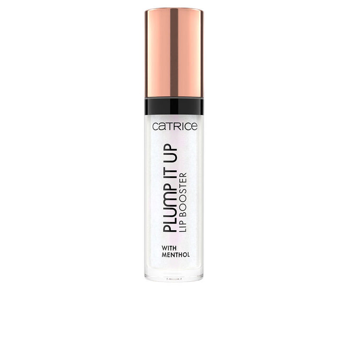 Small transparent lip booster tube, brown tinted gloss with applicator, 3.5 ml