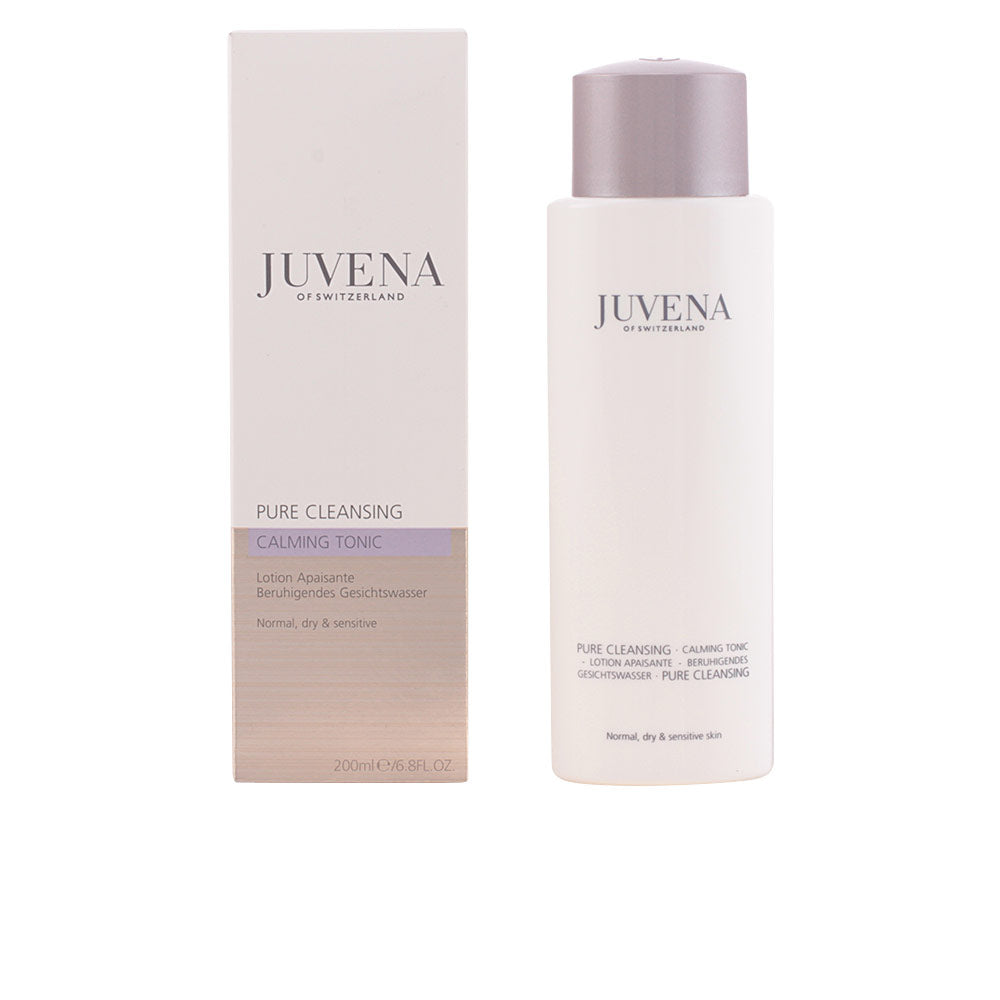Juvena Minimalist plastic bottle with cap and rectangular box in white, light purple, beige — Junvena quality