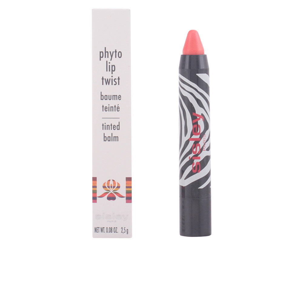 Twist-up peach tinted lip balm stick, 2.5 g, glossy finish
