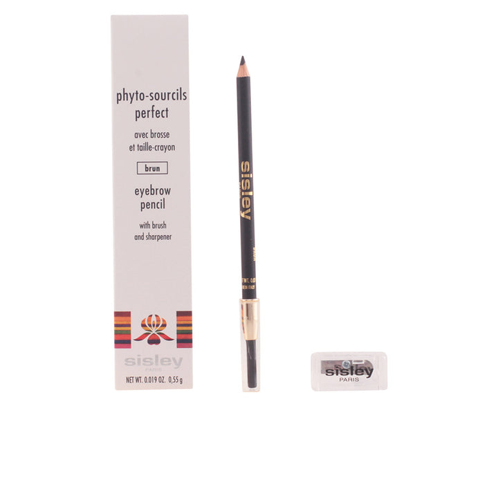 Slim wax eyebrow pencil in shade 03 Brun with comb tip and sharpener, 0.55 g