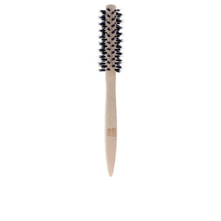 Small round hair brush with ergonomic handle and mixed bristles, Unisex