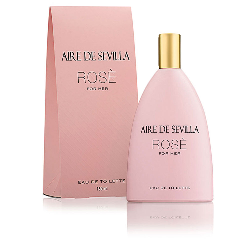 Bottle of Aire de Sevilla Rose eau de toilette with floral-woody fragrance notes