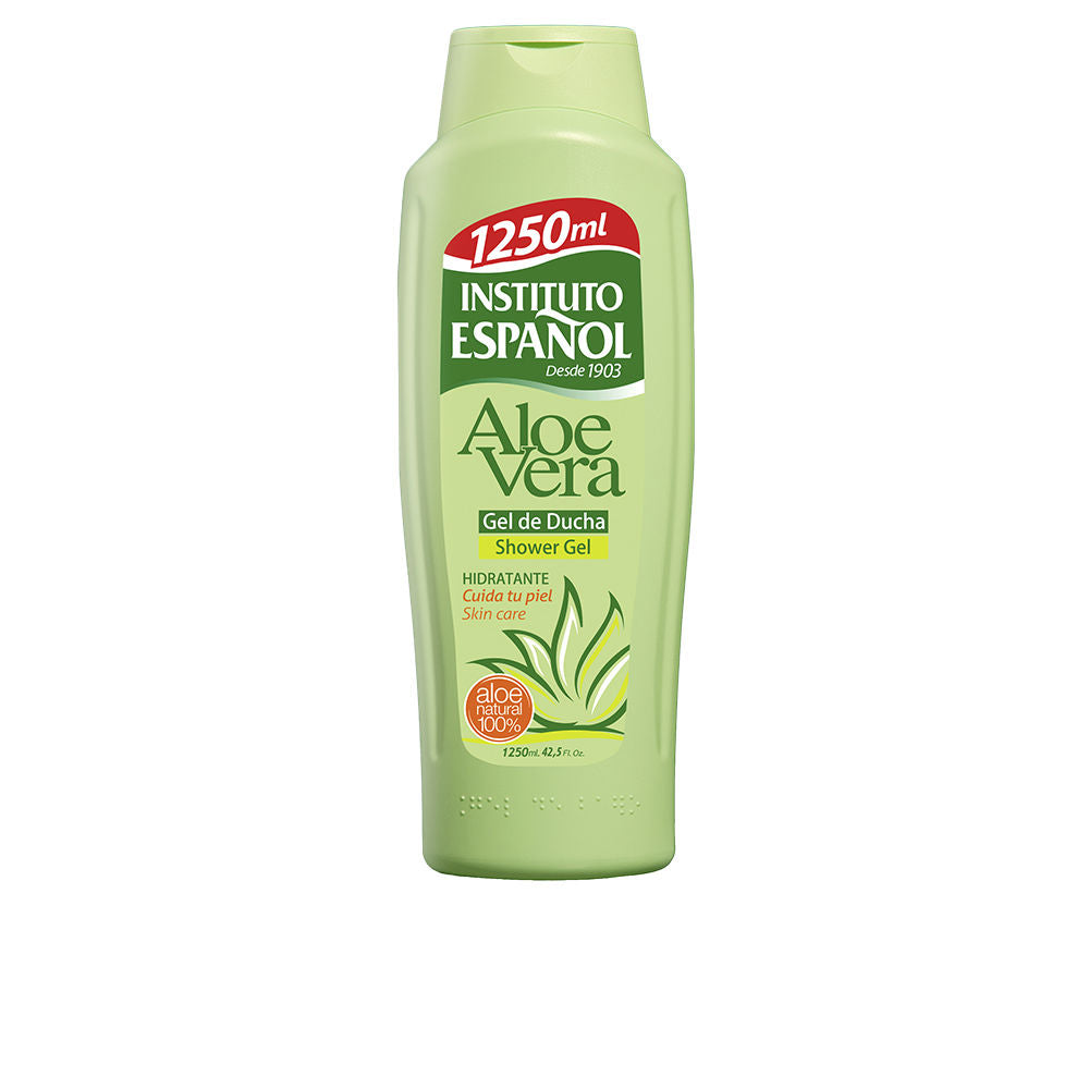 1250 ml clear bottle of aloe vera shower gel, Unisex, pump-top