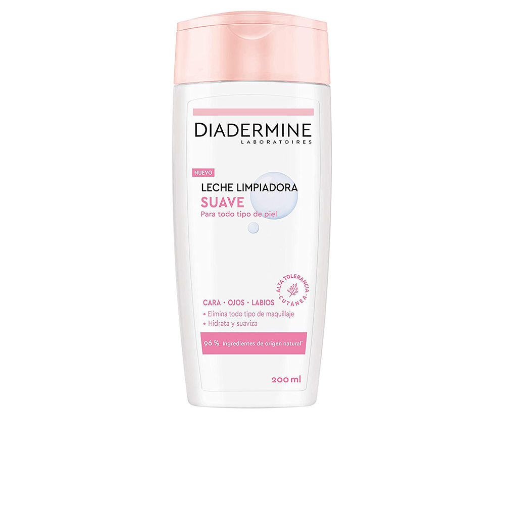 Tube of Diadermine gentle cleansing milk with creamy texture on hand