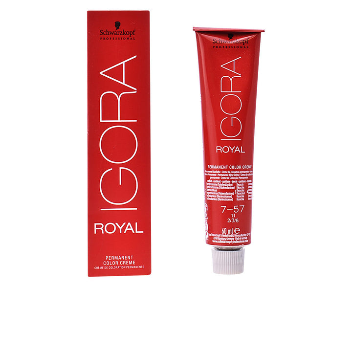 60 ml tube of permanent cream hair colour, shade 7-57 warm brown, unisex