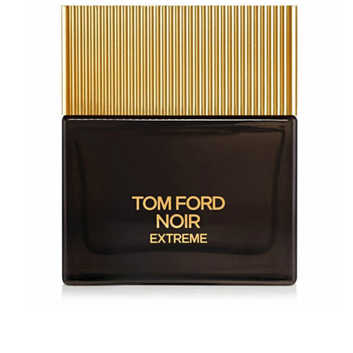 Tom Ford Noir Extreme bottle in black with gold stopper, elegant masculine fragrance