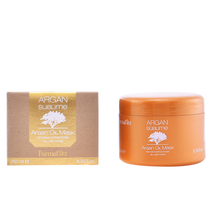 250 ml golden creamy argan hair mask jar, restorative treatment for Unisex