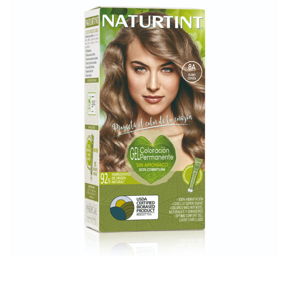 Tube and mask of ash blonde gel hair colour with botanical oils, 170 ml packaging