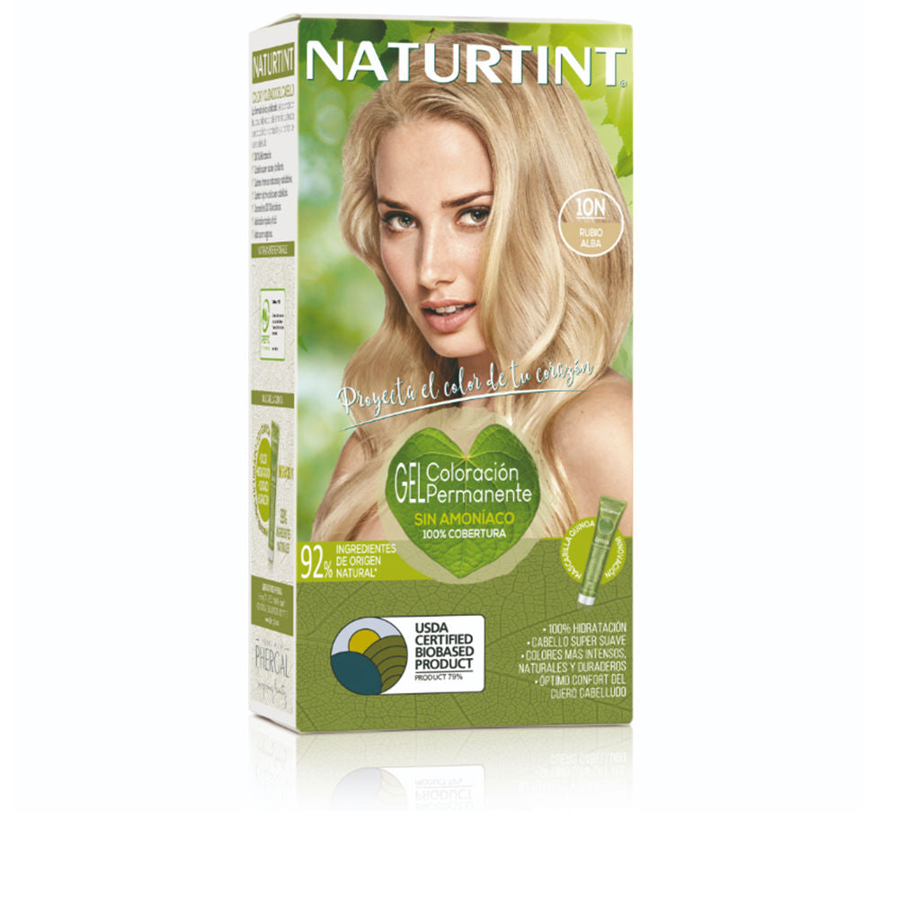 Tube and 170 ml box of ammonia-free light blonde permanent gel hair colour with quinoa mask