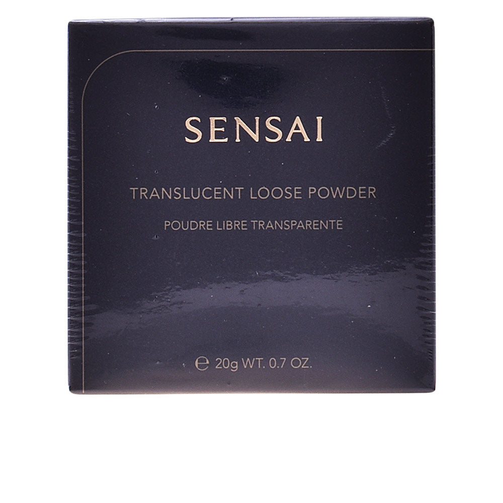 Sensai Black square powder box with matte finish, gold text and minimalist design, photographed flat