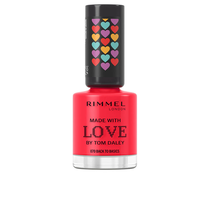 8 ml coral fast‑dry nail polish bottle, high‑gloss finish