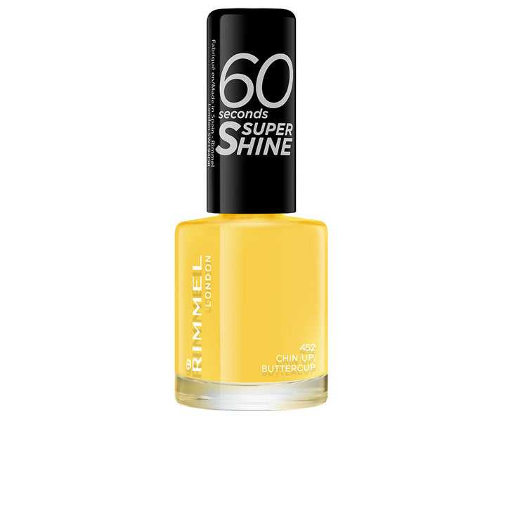 Small 8 ml bottle of vibrant yellow high‑gloss nail polish with precision brush