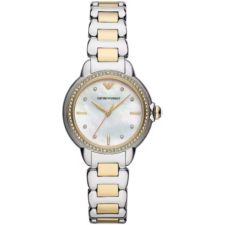 Emporio Armani Two-Tone Crystal Analog Watch
