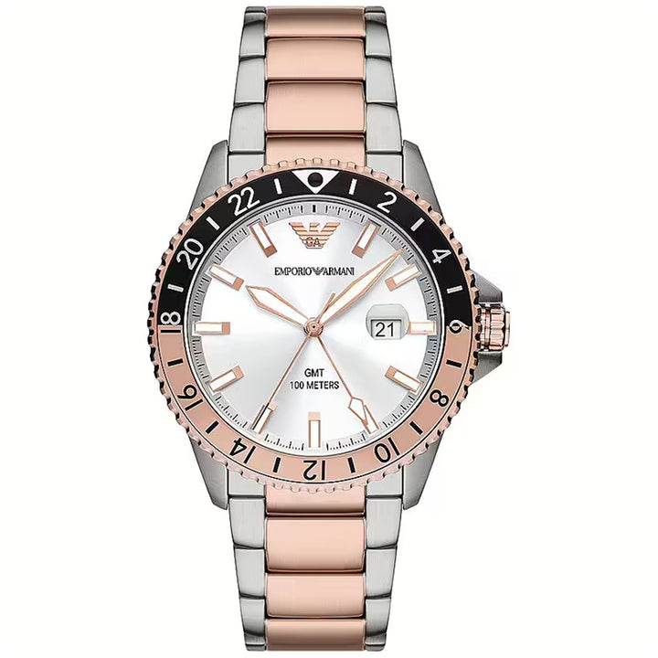 Two-Tone Rose Gold and Silver GMT Precision
