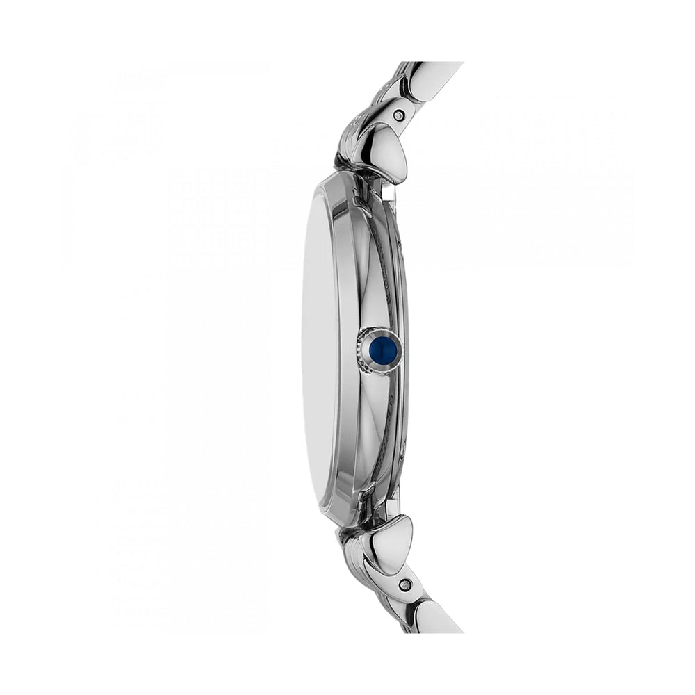 Emporio Armani Silver & Blue Crystal Watch
