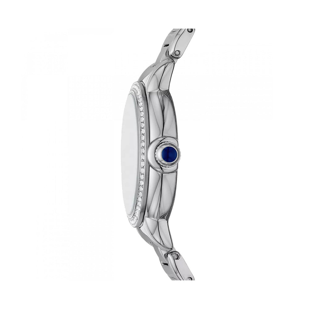 Emporio Armani Silver & Blue Crystal Watch