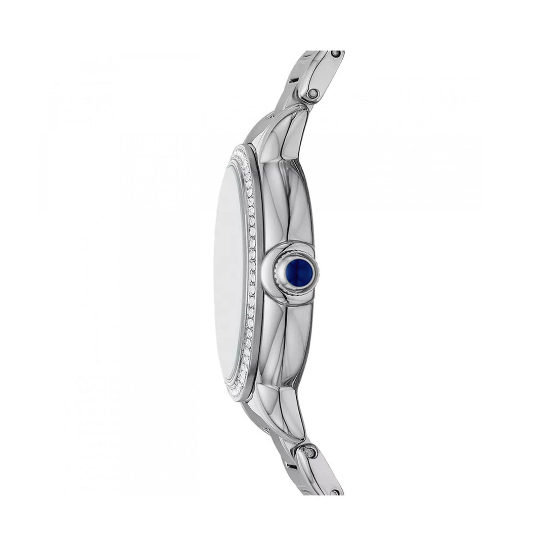Emporio Armani Silver & Blue Crystal Watch