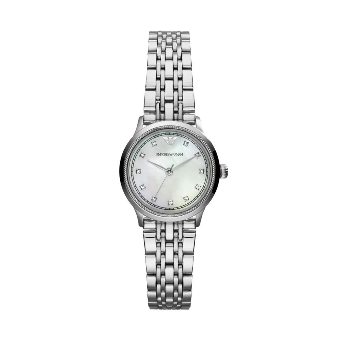 Emporio Armani Silver Mother of Pearl Watch