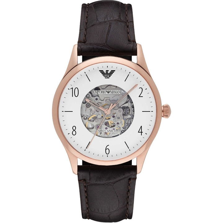 Emporio Armani Rose Gold Skeleton Watch