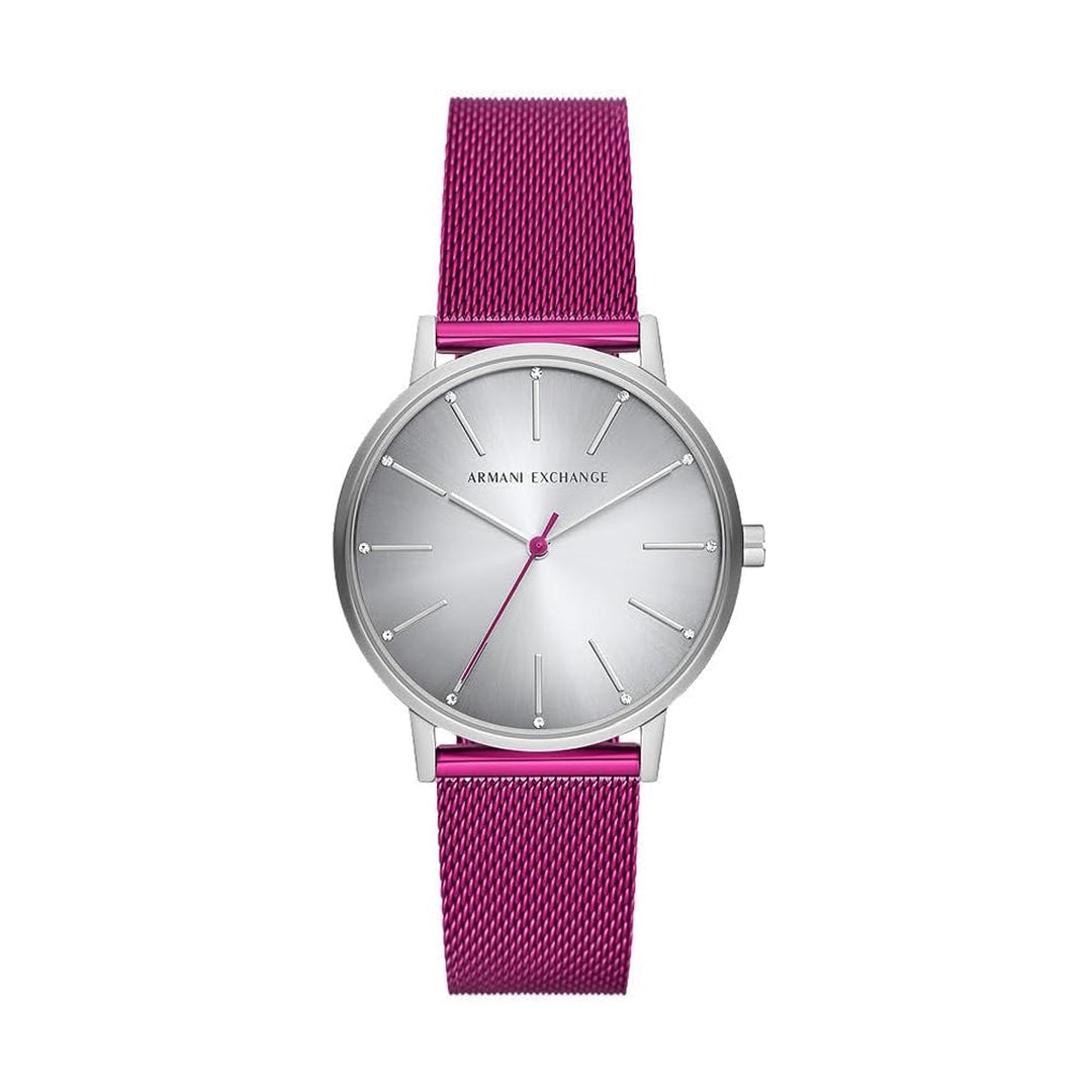 Timeless Silver and Magenta Mesh Elegance