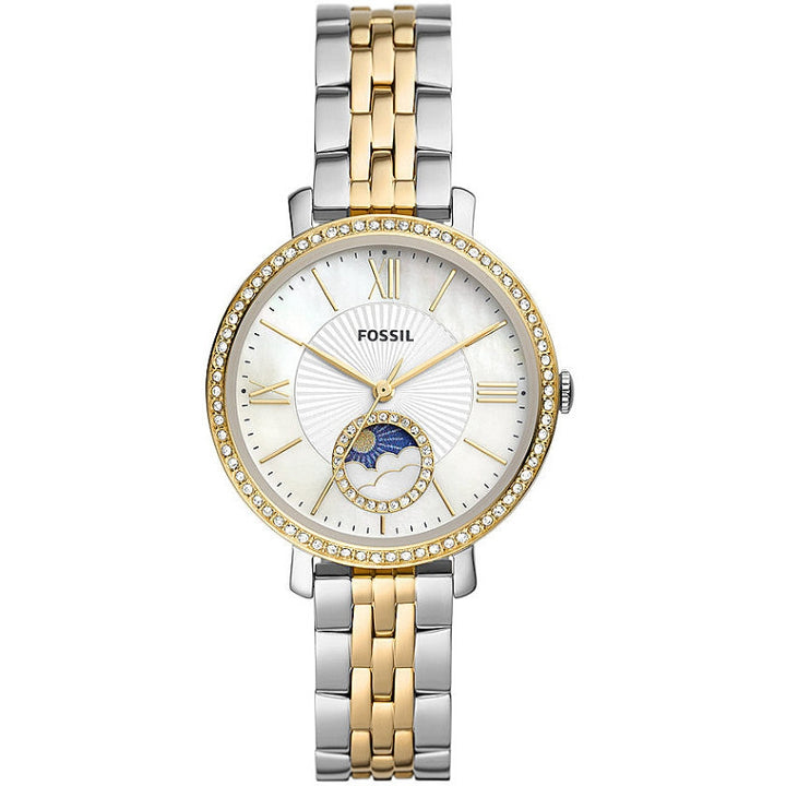 Timeless Two-Tone Elegance with Moon Phase Charm