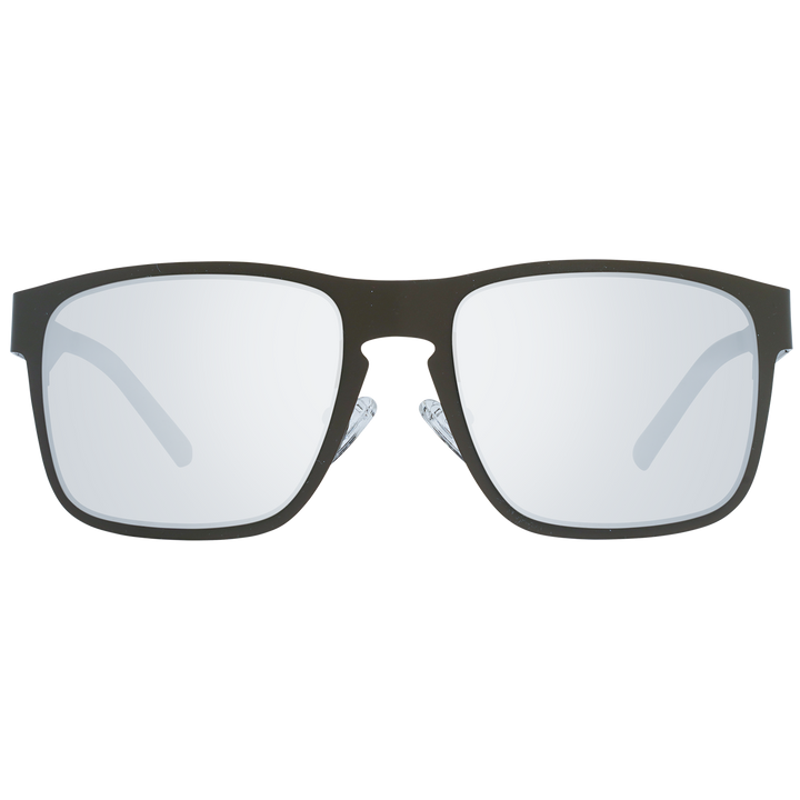 Black thin metal rectangular eyeglasses on neutral background, adjustable nose pads, modern design