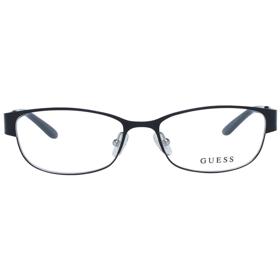 Black metal semi-rimless eyeglasses with rectangular lenses and leopard-print temples on neutral background