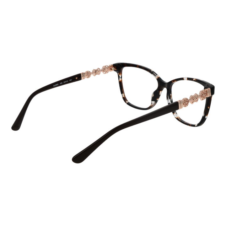 Tortoise shell cat-eye eyeglasses for Women with rose-gold temple accents and clear lenses