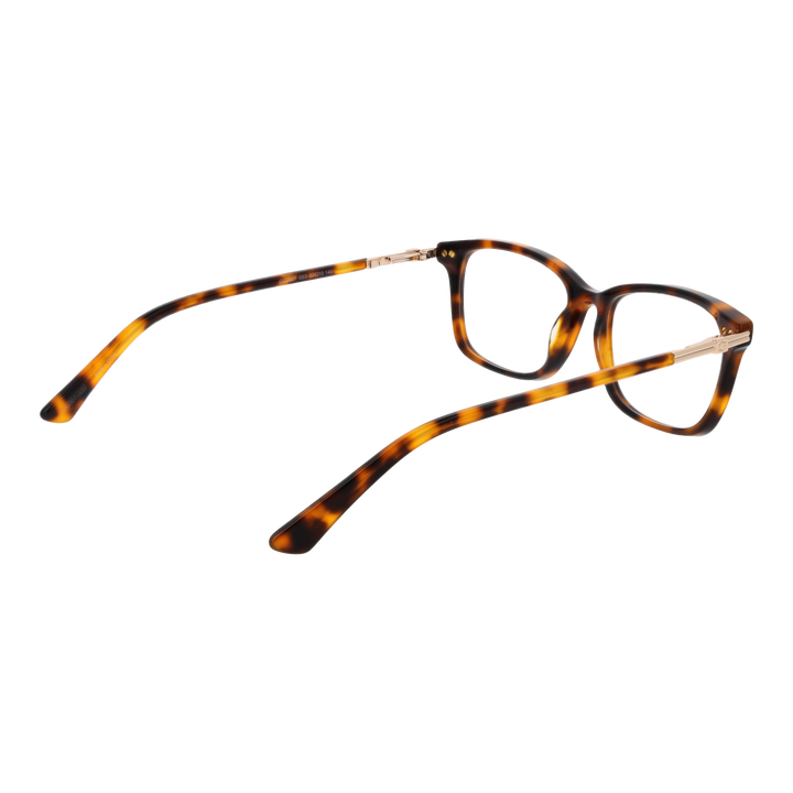 Tortoise shell rectangular eyeglasses for Women with gold metal temples and &
