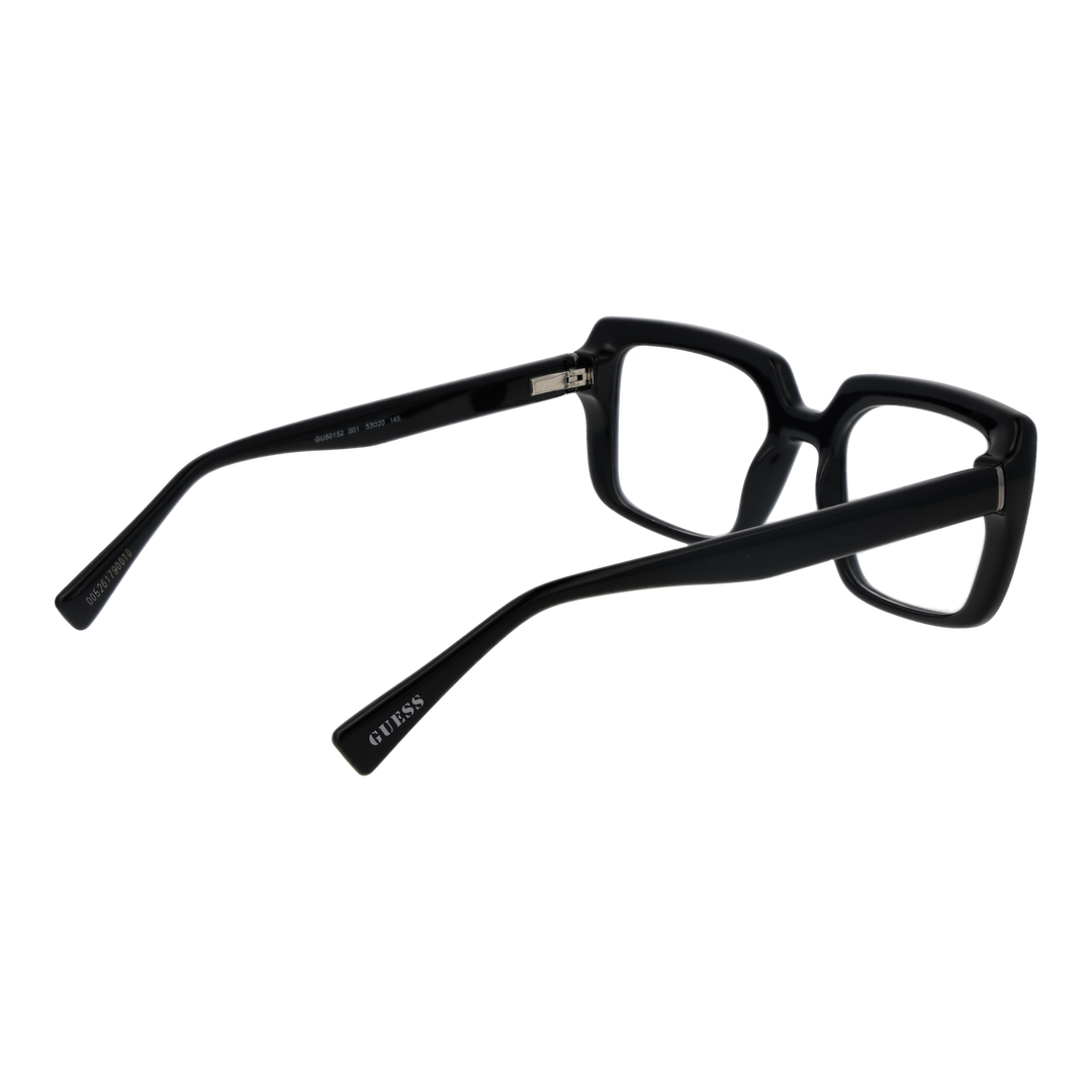 Unisex bold black rectangular full-rim eyeglasses in thick plastic frame, modern angular silhouette