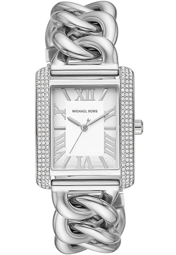 Michael Kors Silver Crystal Chain-Link Watch