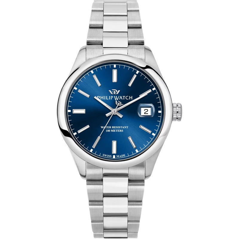 Philip Watch Silver & Blue Analog Timepiece