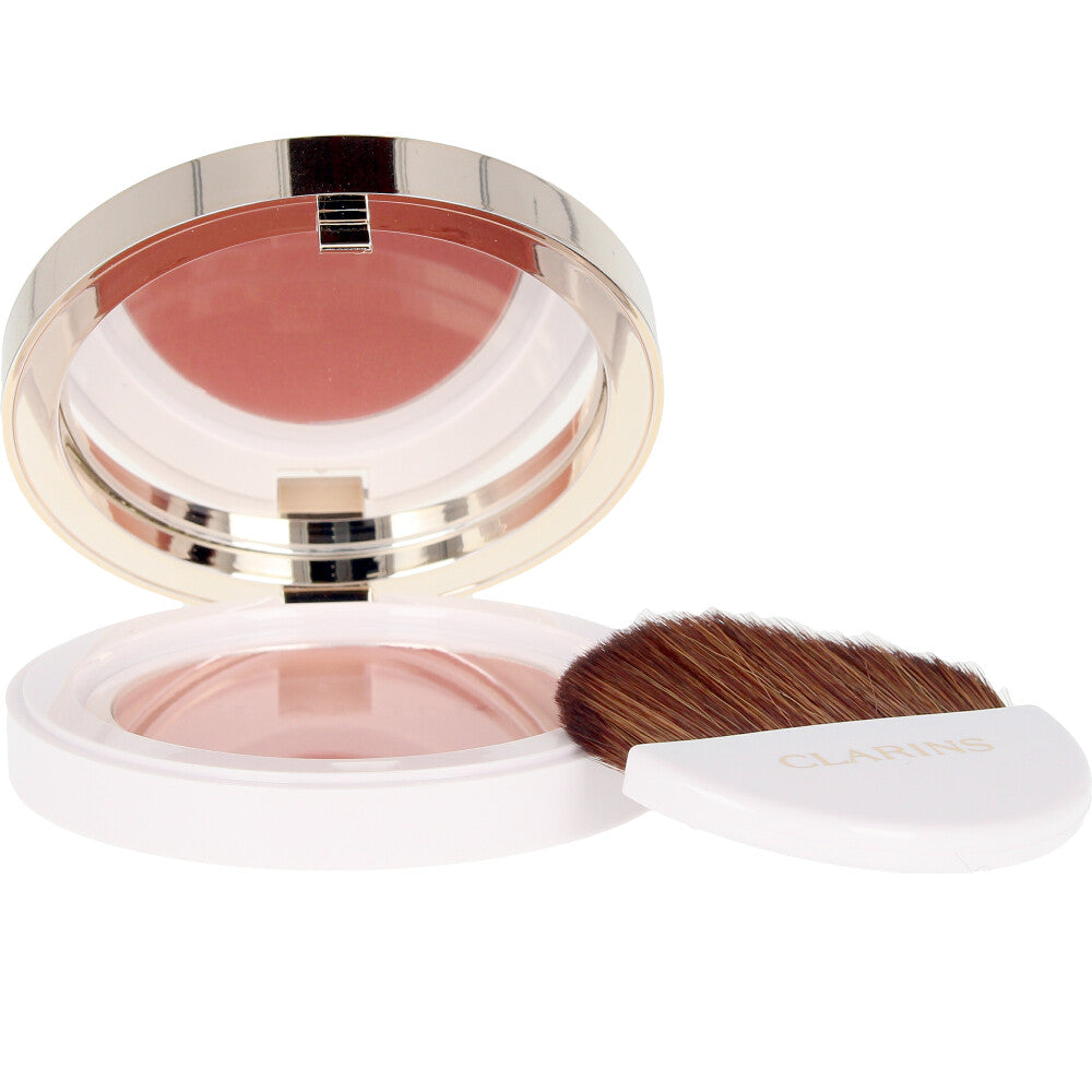 Compact pressed blush in cool purple-pink shade, 5 g pan visible