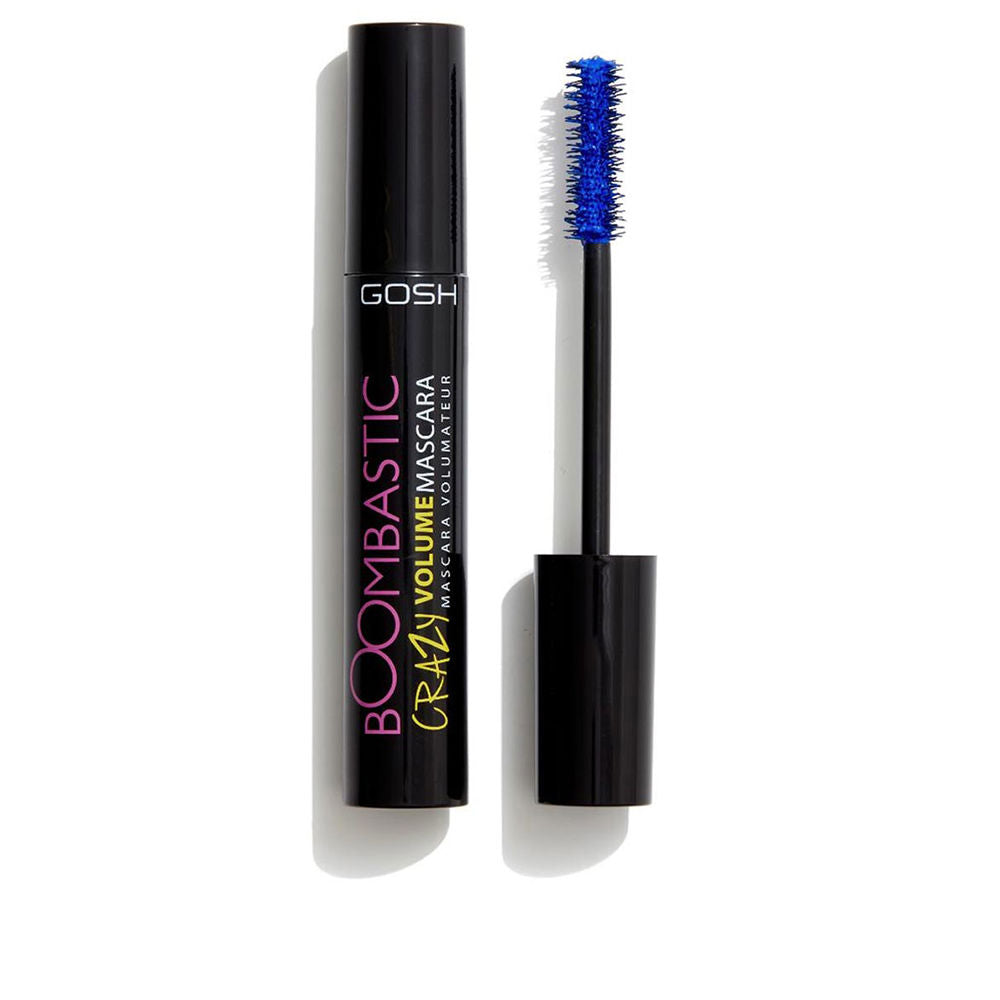 Tube of dusty violet volumising mascara with tapered brush visible, 13 ml, Unisex
