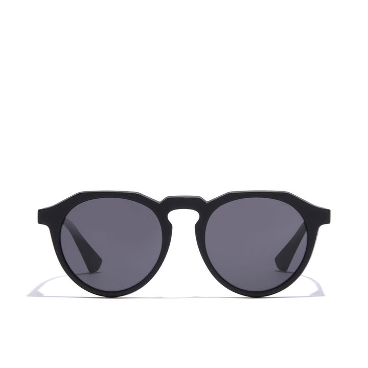 Black round nylon sunglasses with polarised lenses, 52 mm lenses, Unisex